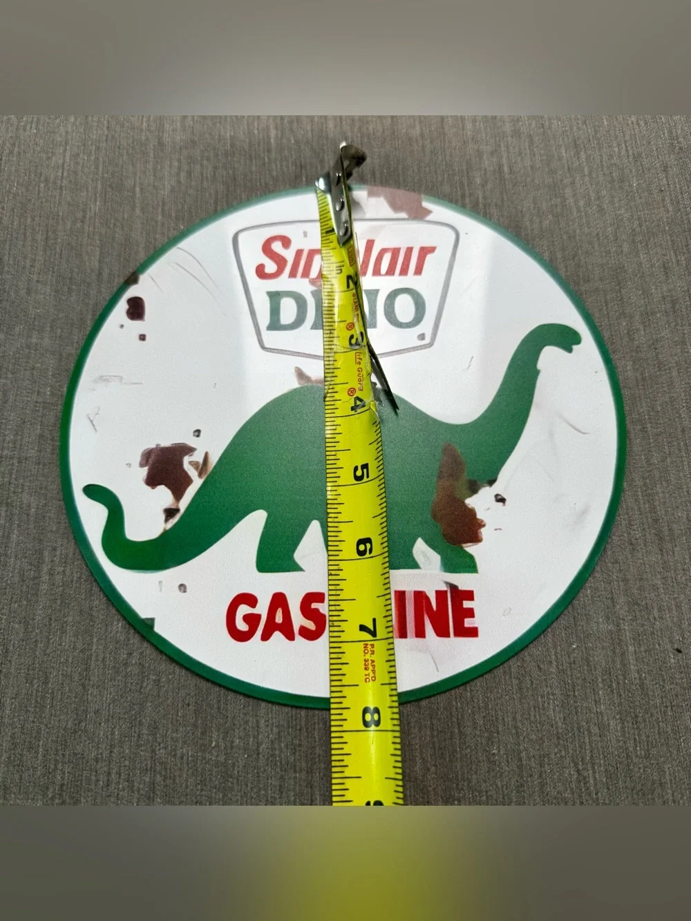 Sinclair Dino Gas Sign Round Metal Garage Decor Retro Petroliana 12